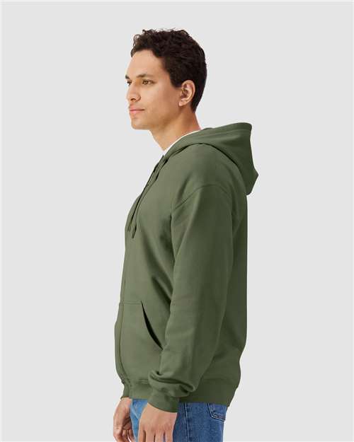 Military Green Softstyle® Full-Zip Hooded Sweatshirt - SF600