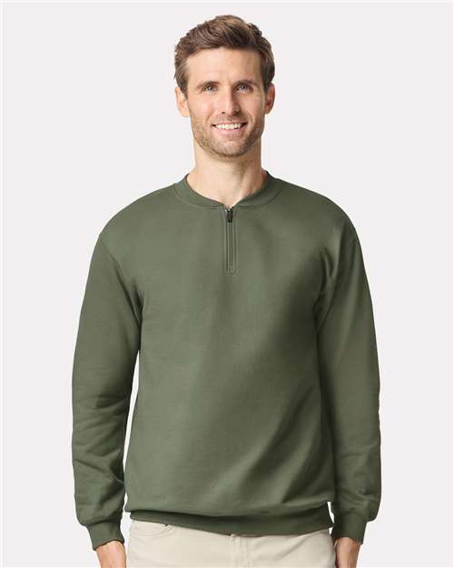 Military Green Softstyle® Midweight 1/4 Zip Sweatshirt - SF008