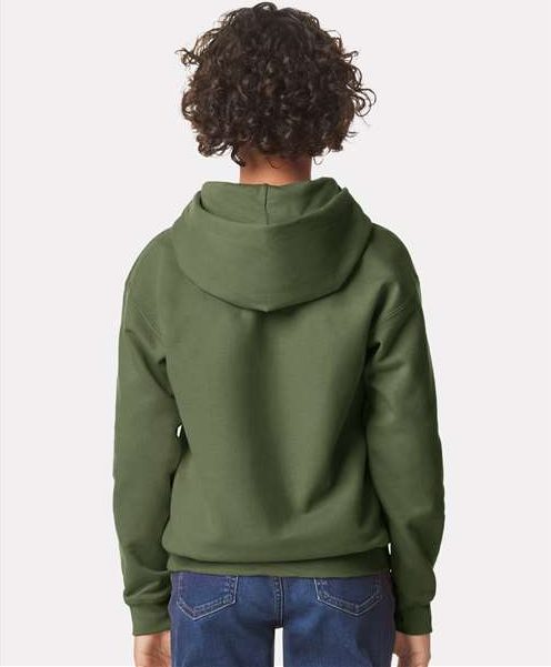 Military Green Softstyle® Youth Midweight Hooded Sweatshirt - SF500B