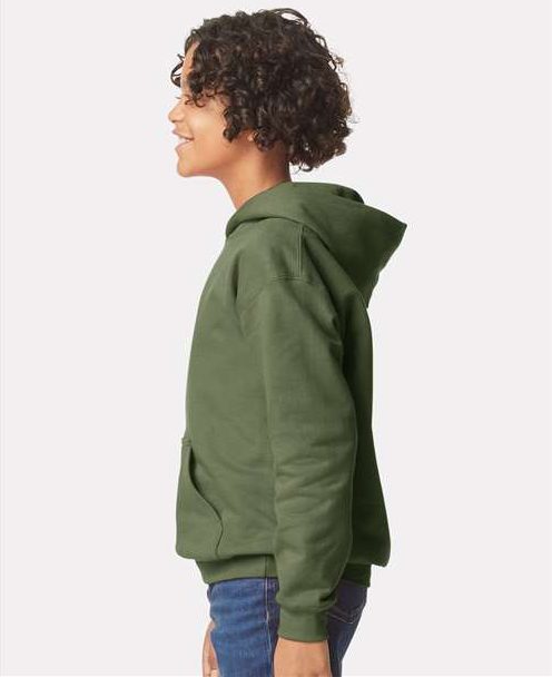 Military Green Softstyle® Youth Midweight Hooded Sweatshirt - SF500B