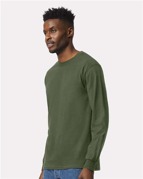 Military Green Ultra Cotton® Long Sleeve T-Shirt - 2400