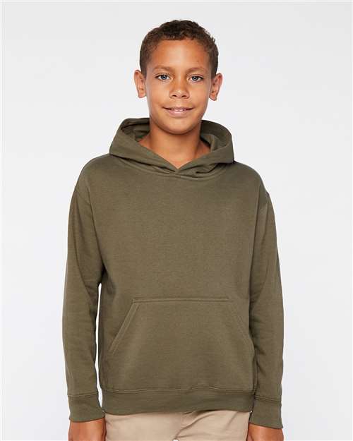 Military Green Youth Fleece Hoodie - 2296