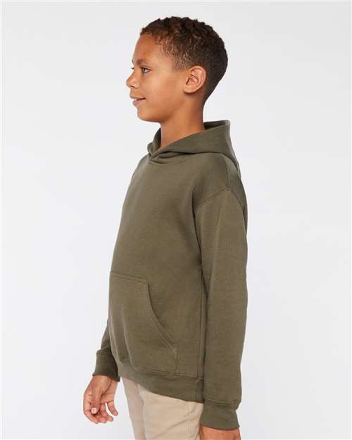 Military Green Youth Fleece Hoodie - 2296