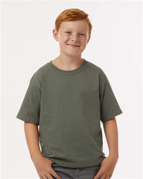 Military Green Youth Gold Soft Touch T-Shirt - 4850