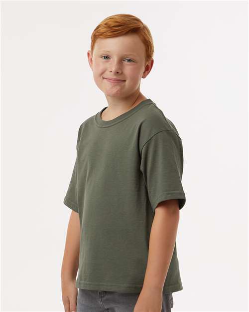 Military Green Youth Gold Soft Touch T-Shirt - 4850