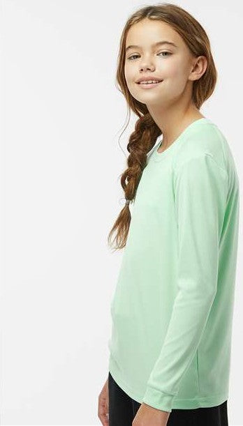 Mint Green Youth Long Islander Performance Long Sleeve T-Shirt - 218Y
