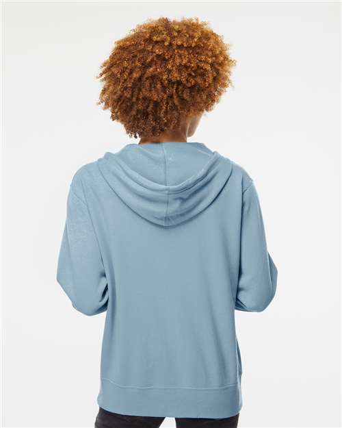 Misty Blue Lightweight Full-Zip Hooded Sweatshirt - AFX90UNZ