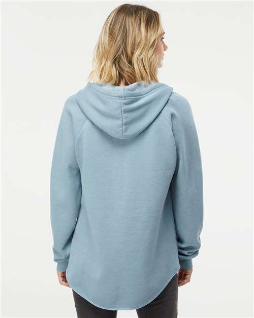 Misty Blue Women’s Lightweight California Wave Wash Hooded Sweatshirt - PRM2500