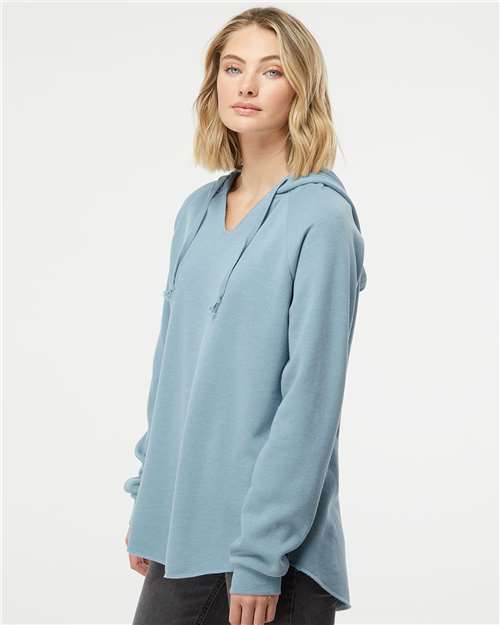 Misty Blue Women’s Lightweight California Wave Wash Hooded Sweatshirt - PRM2500