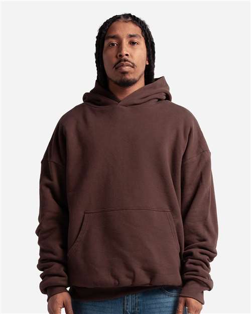 Mocha Garment-Dyed Double Layer Reversible Hooded Sweatshirt - SHDLP