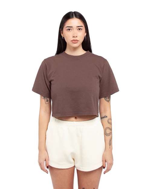 Mocha Women's Garment-Dye Crop T-Shirt - SHGDC
