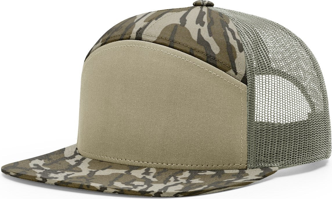 Mossy Oak Bottomland/Loden Printed 7 Panel Trucker