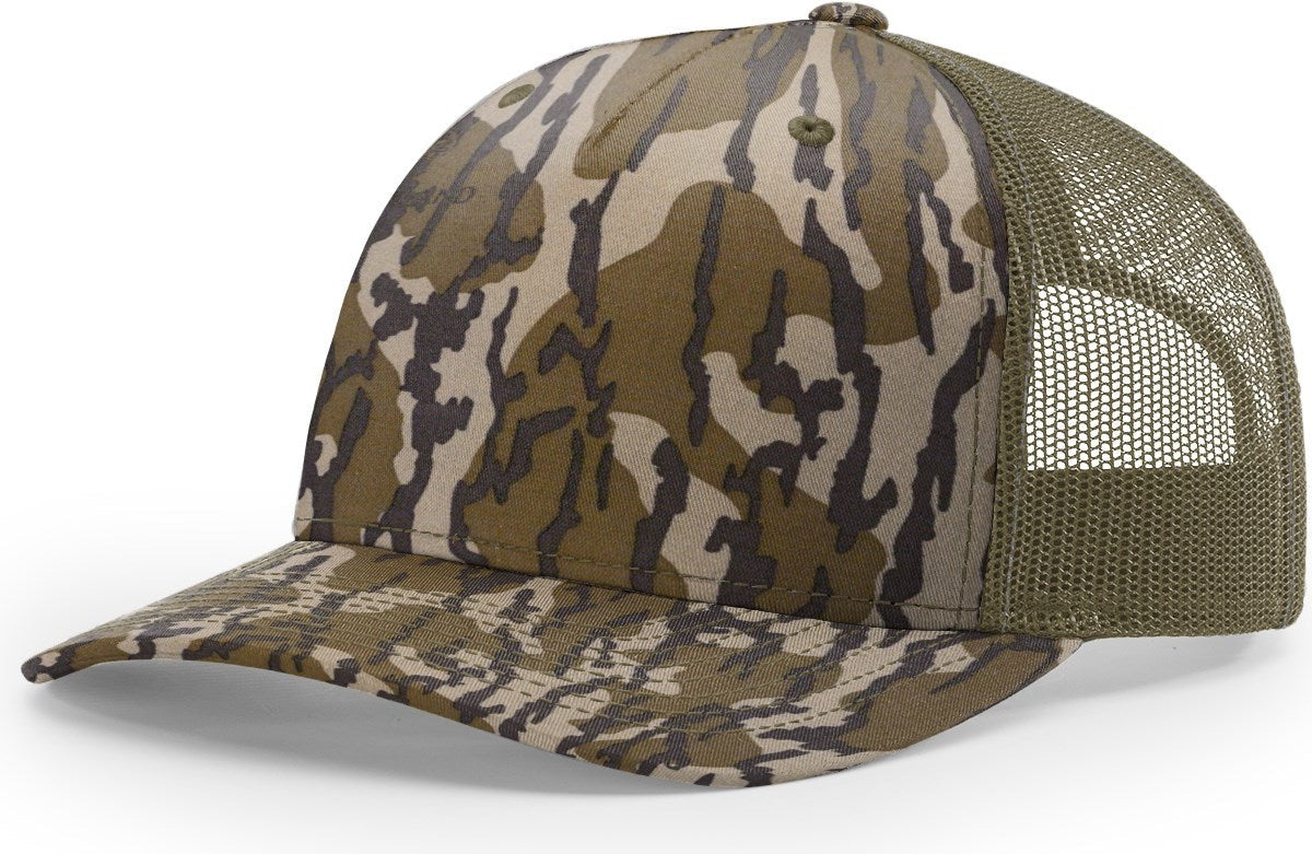 Mossy Oak Bottomland/Loden Printed Five Panel Trucker