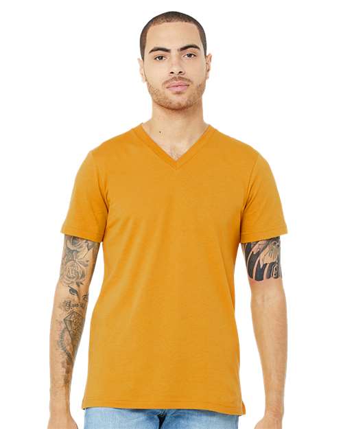 Mustard Jersey V-Neck Tee - 3005