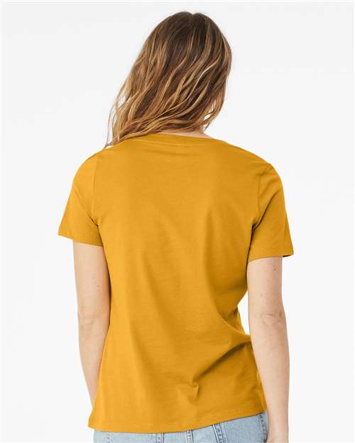 Mustard Women’s Relaxed Jersey V-Neck Tee - 6405
