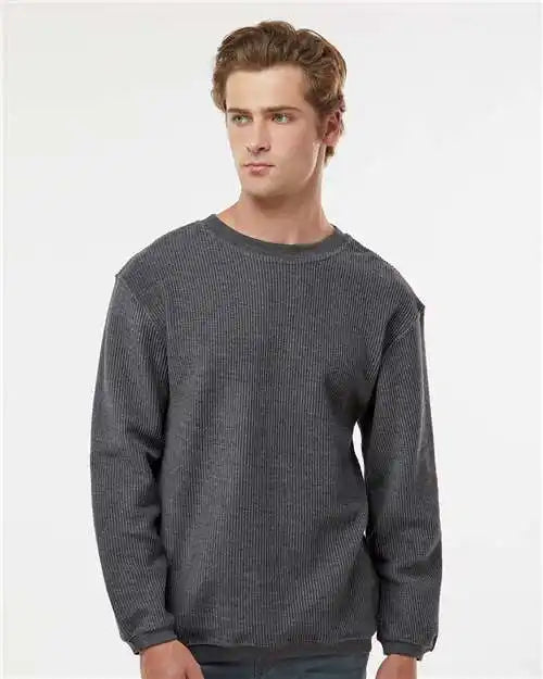 Mv Sport 19179 Corded Crewneck Pullover - Charcoal