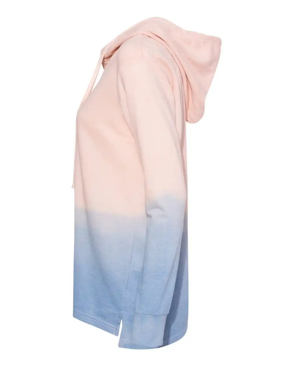 Mv Sport W20158 Women’s French Terry Ombré Hooded Sweatshirt - W20185 - Cameo Pink Stonewash