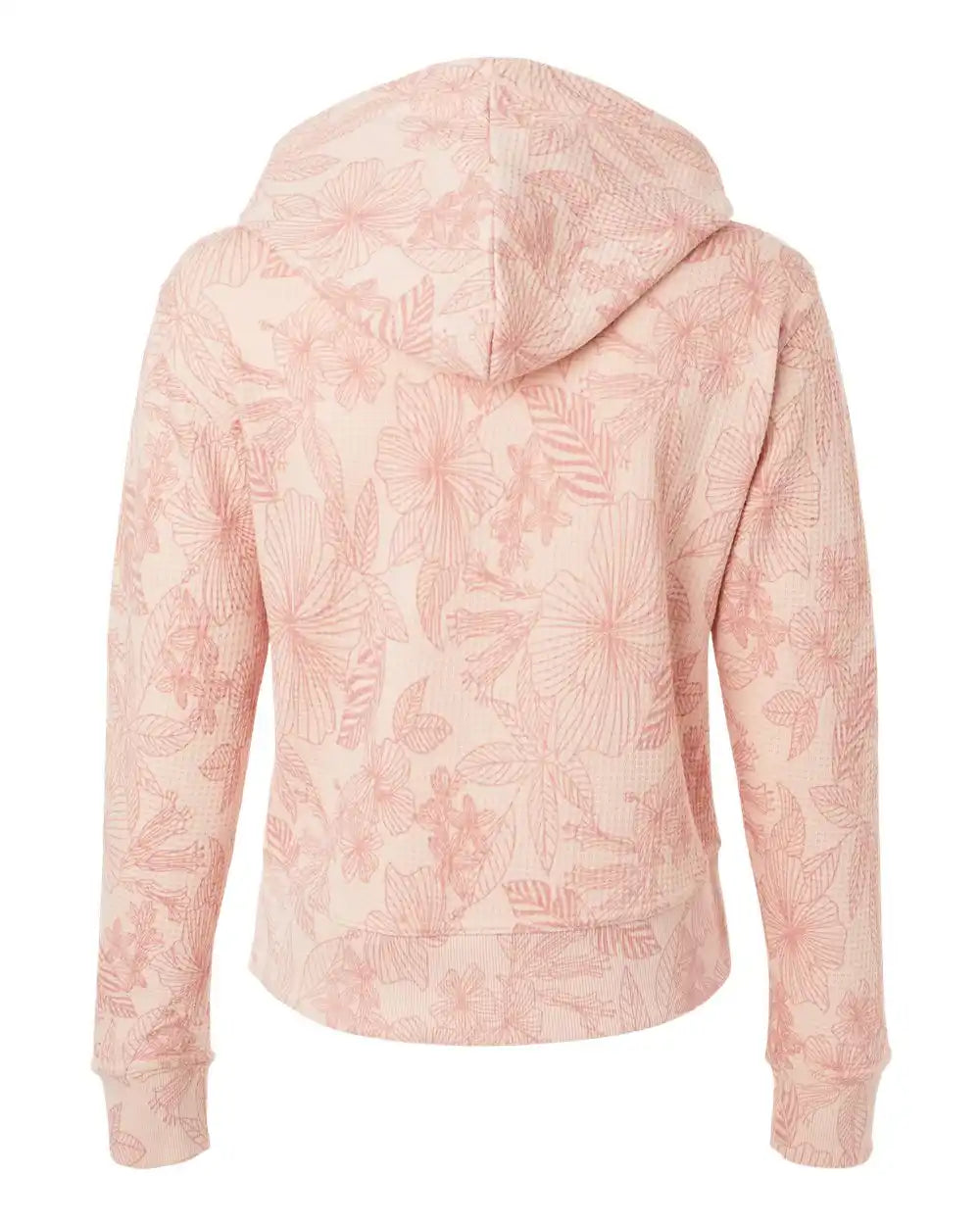 Mv Sport W24105 Women’s Maddie Floral Print Hooded Sweatshirt - Cameo Pink