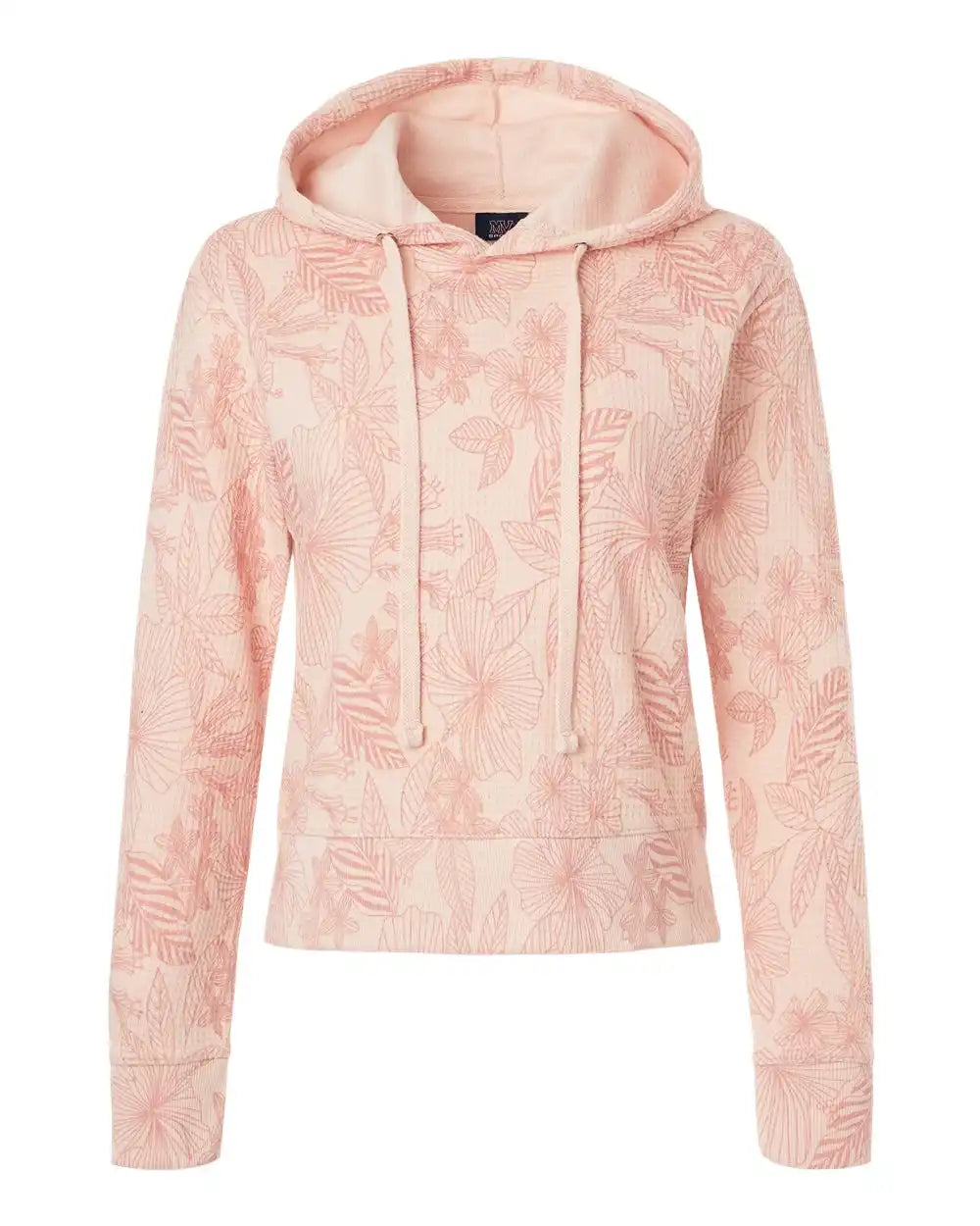 Mv Sport W24105 Women’s Maddie Floral Print Hooded Sweatshirt - Cameo Pink - s