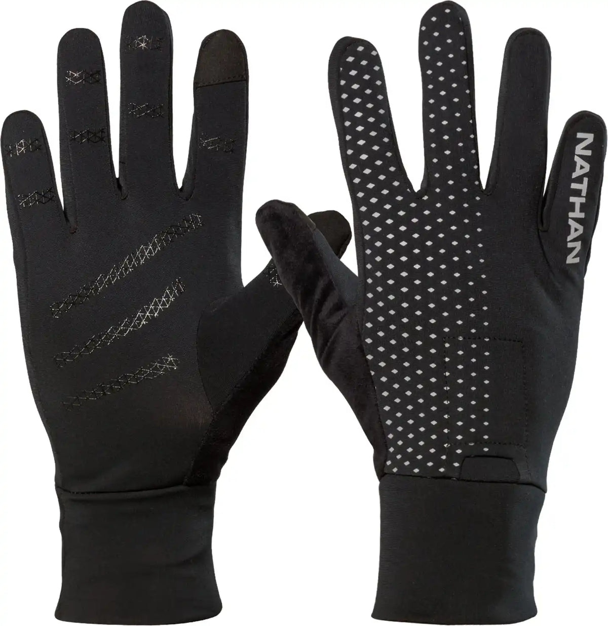 Nathan Sports Ns10460 Hypernight Reflective Glove - Black Geo Print - Geo Print / Xs