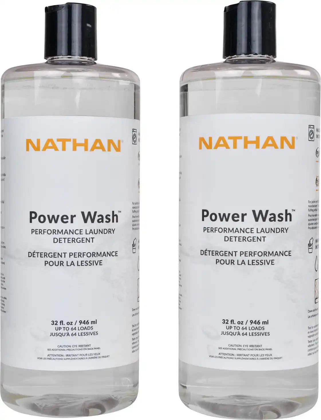 Nathan Sports Ns10860 Power Wash 32oz W/pump 2pk (bag) - Clear / 64oz