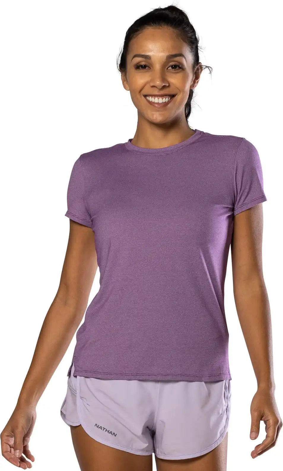 Nathan Sports Ns51280 Wm’s Dash Tee 2.0 - Plum Stripe - Stripe / Xs