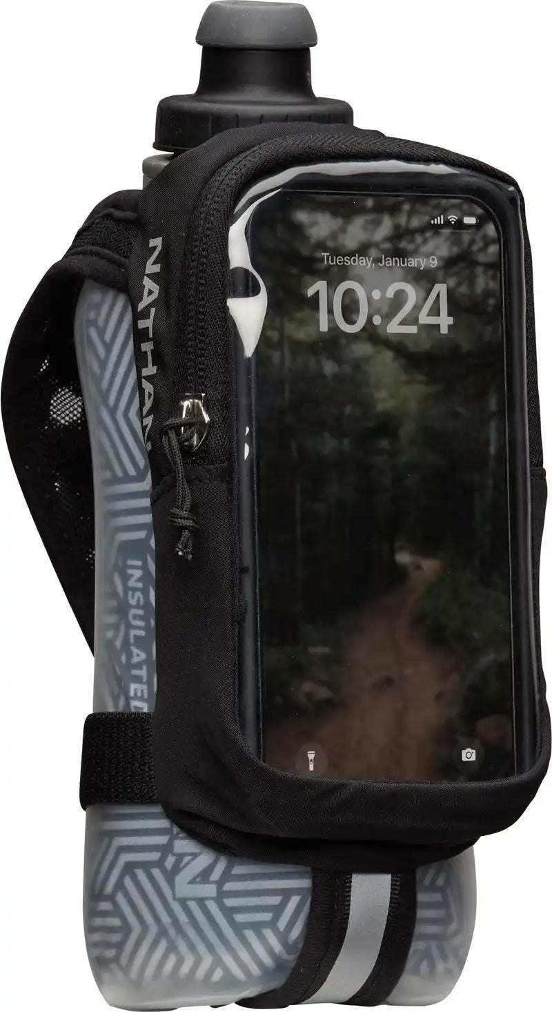 Nathan Sports Ns70800 Speeddraw 2 View 18oz Ins. Flask - Black Reflective Silver / Osfa