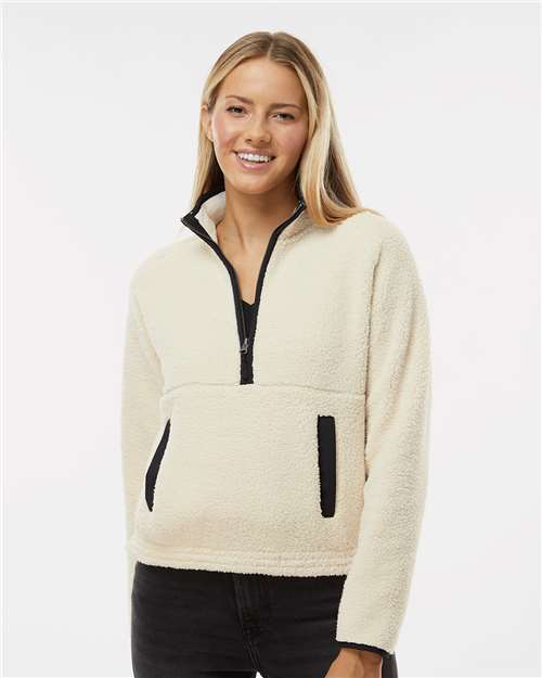 Natural/ Black Women's Everest Half-Zip Pullover - BW8501