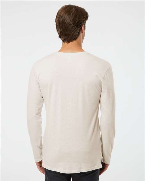 Natural Heather Fine Jersey Long Sleeve Tee - 6918