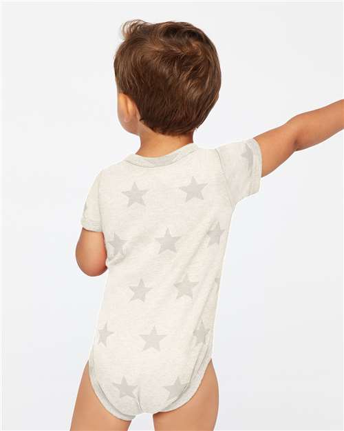 Natural Heather Star Infant Star Print Bodysuit - 4329