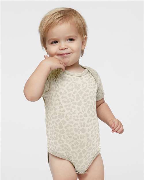 Natural Leopard Infant Fine Jersey Bodysuit - 4424