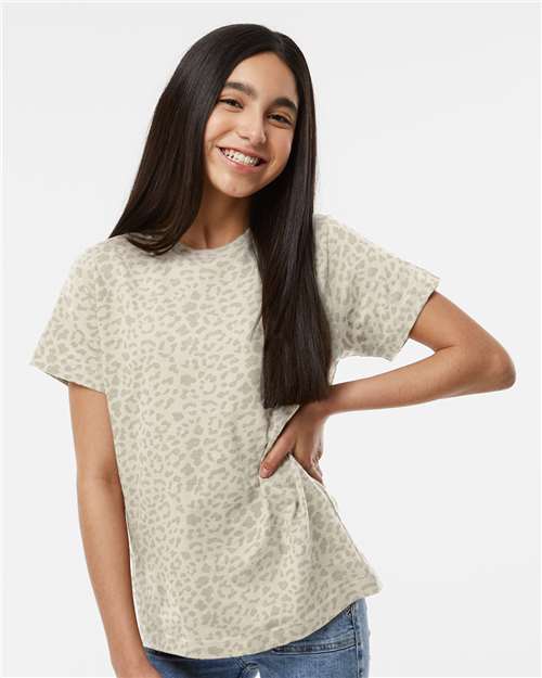 Natural Leopard Youth Fine Jersey Tee - 6101