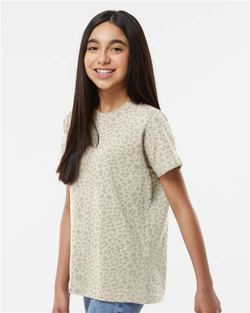 Natural Leopard Youth Fine Jersey Tee - 6101