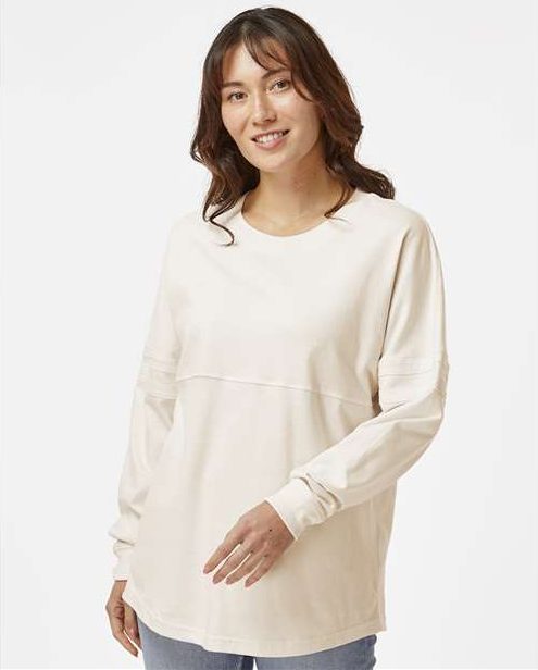 Natural Women's Pom Pom Long Sleeve Jersey T-Shirt - BW3514