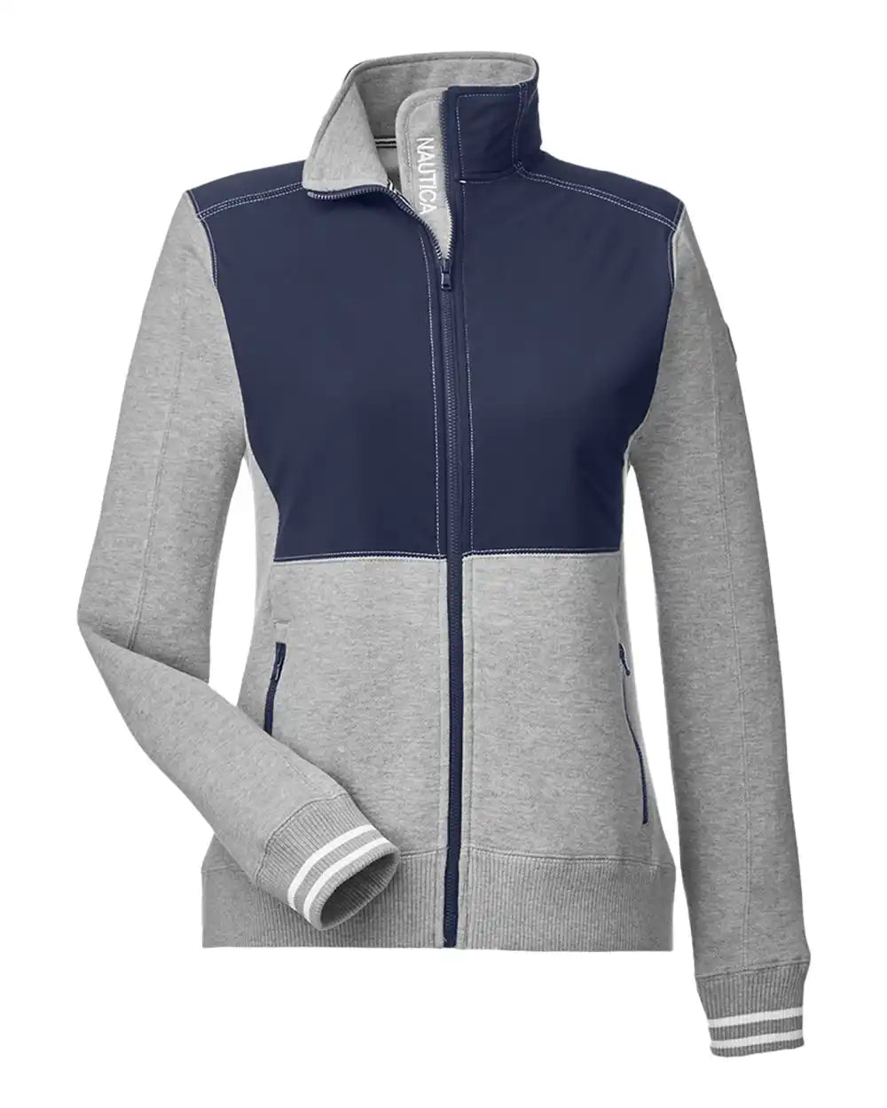 Nautica N17387 Women’s Navigator Fleece Full-zip Jacket - Oxford Heather Navy - Heather/ / Xs