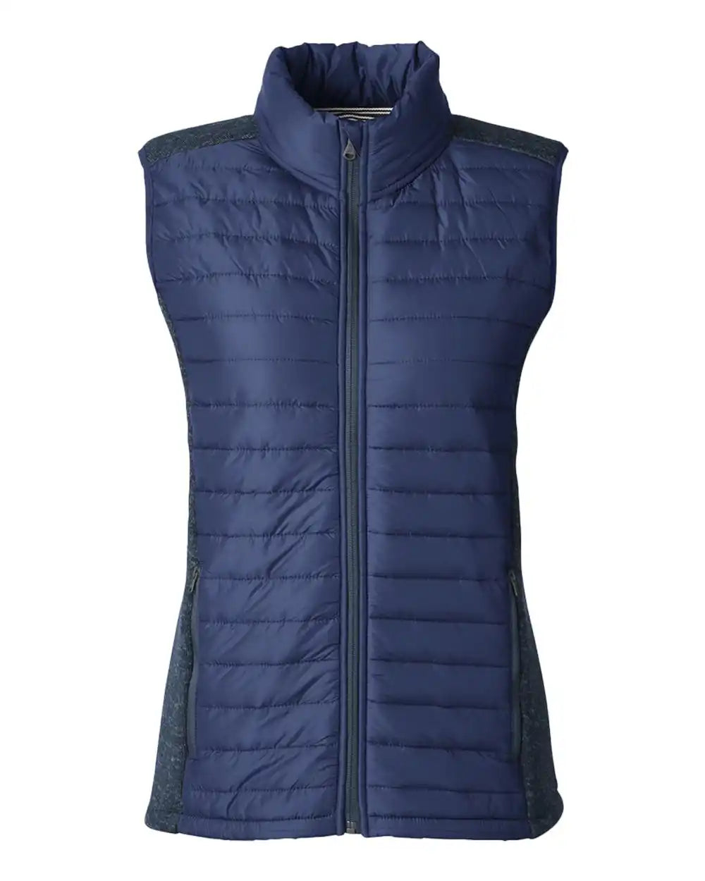 Nautica N17947 Women’s Harbor Puffer Vest - Navy Heather - Navy/ / Xs