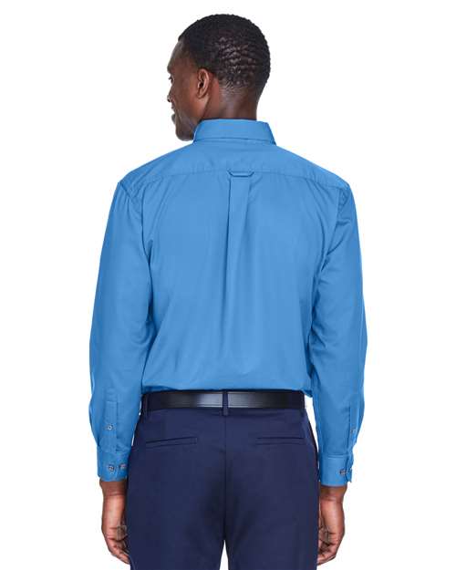 Nautical Blue Men's Easy Blend™ Long Sleeve Twill Shirt - M500