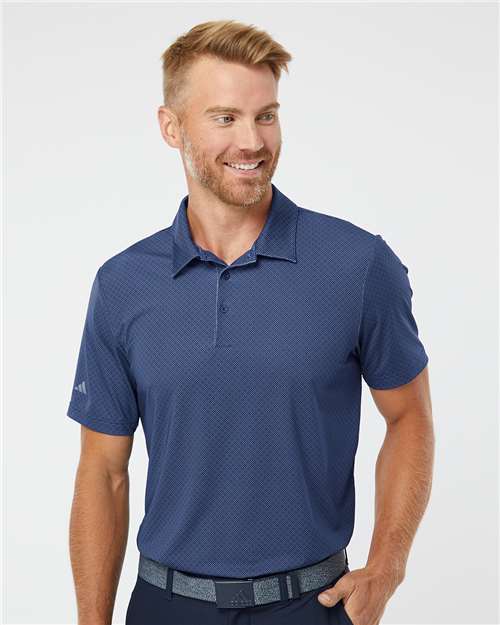 Navy Blue/ White/ Grey Three Diamond Dot Print Polo - A498