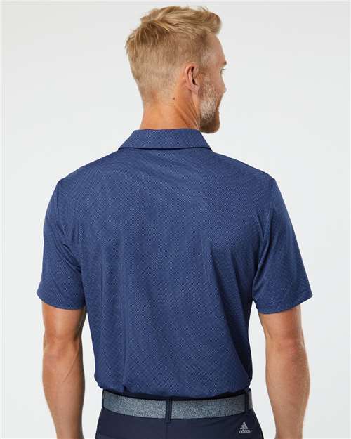Navy Blue/ White/ Grey Three Diamond Dot Print Polo - A498
