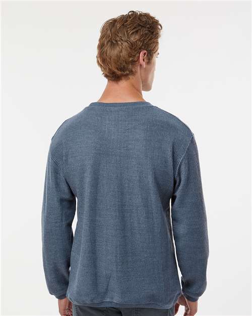 Navy Corded Crewneck Pullover - 19179