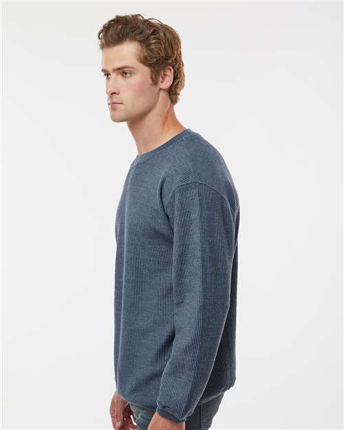 Navy Corded Crewneck Pullover - 19179