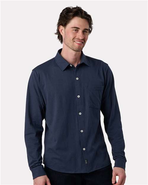 Navy Eco Button Down Shirt - EC650