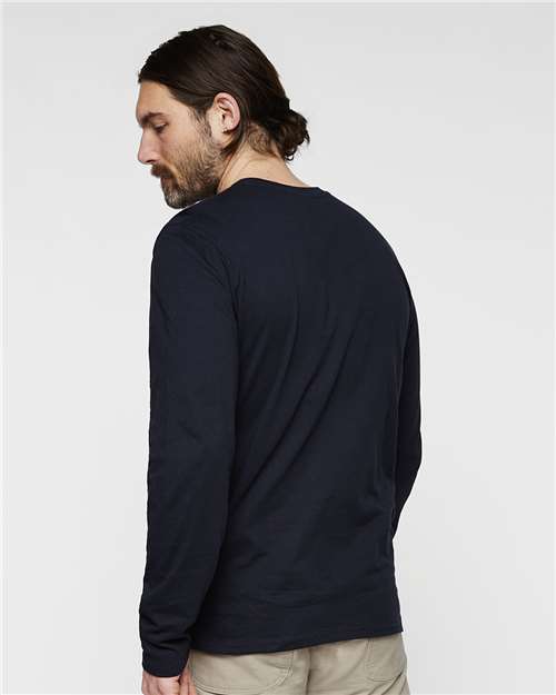 Navy Fine Jersey Long Sleeve Tee - 6918