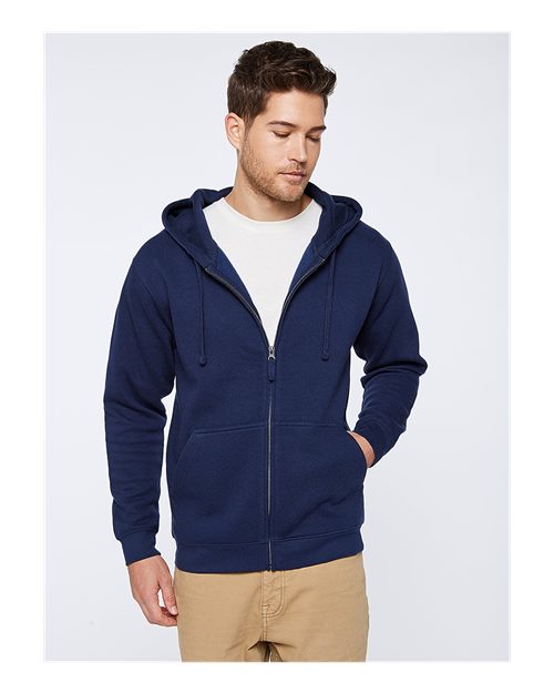 Navy Full-Zip Fleece Hoodie - 6927