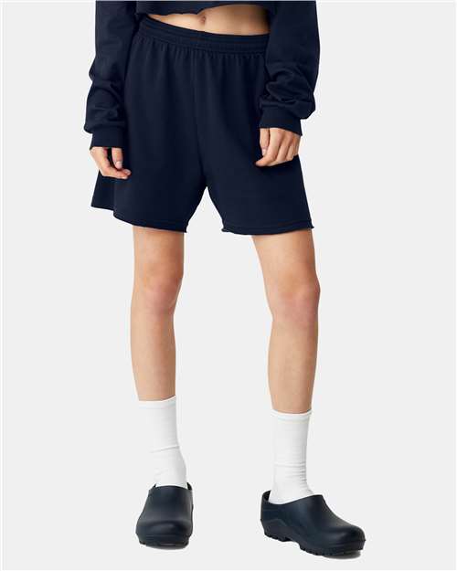 Navy FWD Fashion Women's Cutoff Fleece Shorts - 3797