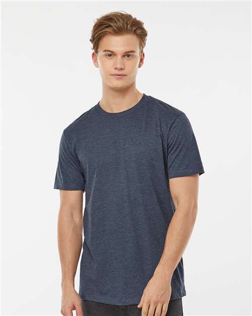Navy Heather Premium Cotton Blend T-Shirt - 541