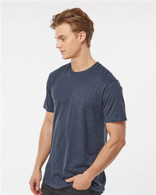 Navy Heather Premium Cotton Blend T-Shirt - 541