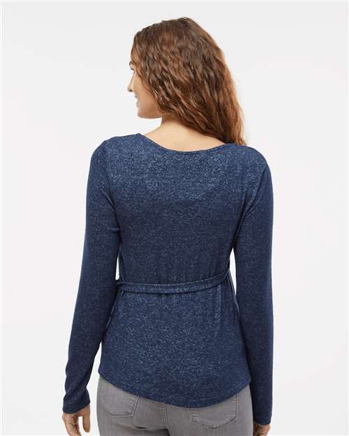 Navy Heather Women's Cuddle Wrap Top - BW1301