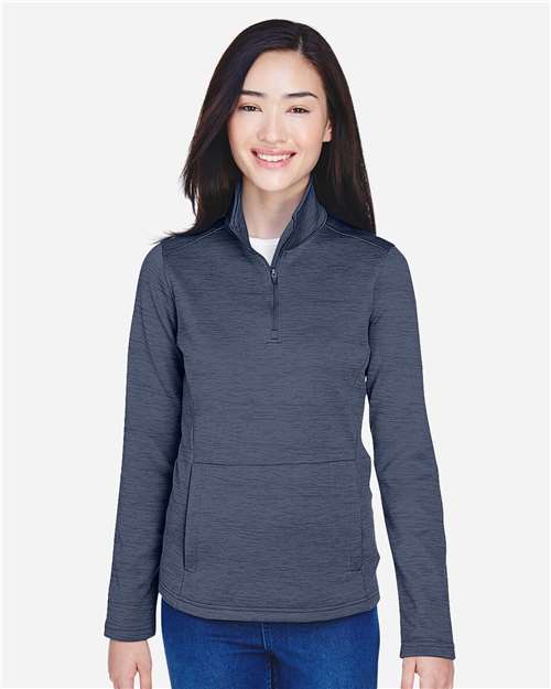Navy Heather Women's Newbury Mélange Fleece Quarter-Zip Pullover - DG798W