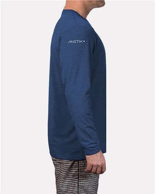 Navy Heathered Low Pro Tech Long Sleeve T-Shirt - MVLPRL8